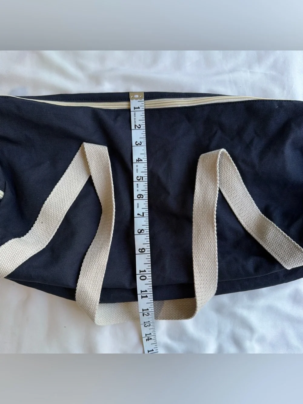 Bloomingdale’s Weekender Duffel Bag - Navy with Cream Straps